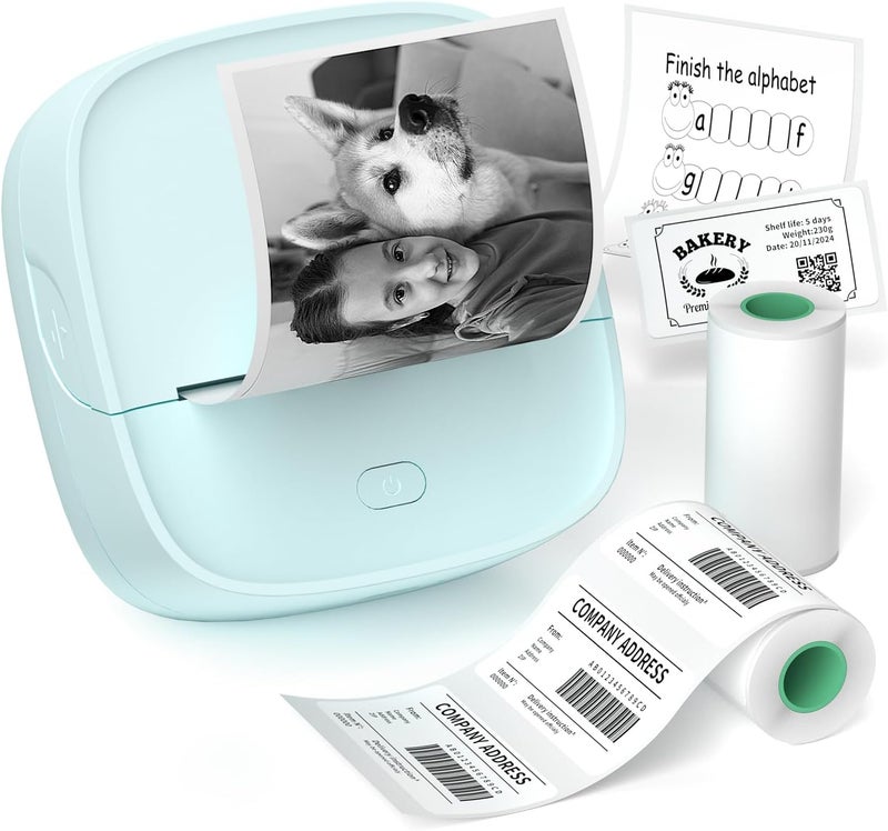 Gloryang JD-23 Sticker Printer, Mini Portable Thermal Printer Print Pod, Inkless Bluetooth Label Maker Machine for DIY Crafts, Journaling, Office & Home Use, Includes 2 Rolls Sticker Paper - Image 1